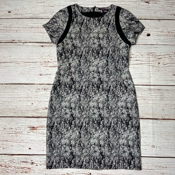 NWT Rachel Roy Cracked Jacquard Square Shoulder Sheath Dress Sz 10 - Picture 8 of 16